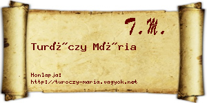 Turóczy Mária névjegykártya