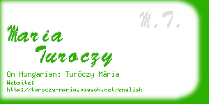 maria turoczy business card